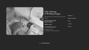 A screenshot of part of the Salha Tailoring website